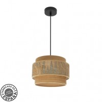 Distribuidor - Lâmpadas Diversas | Colgantes Moderno | COLGANTE SAMOA 1XE27 NEGRO/CAMEL REGX30D Ref: 231493009
